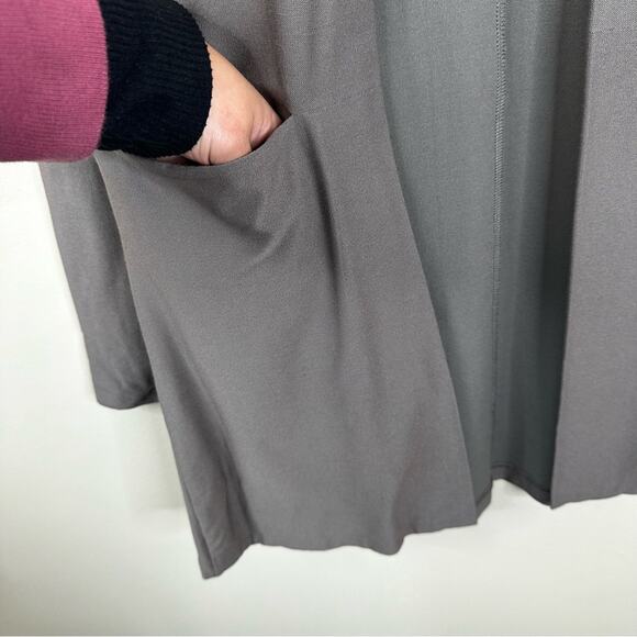 Eileen Fisher Cardigan Womens Small Gray Open Front Long Sleeve Minimalist - Picture 3 of 6